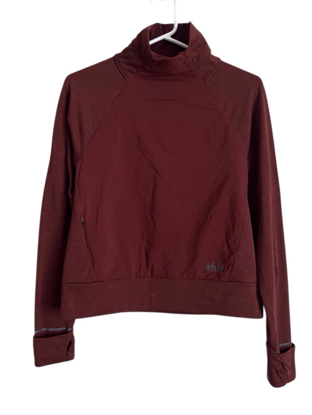 REI Swiftland Insulated Mid Layer Running Top Mock Layer Rust Brown Womens Small